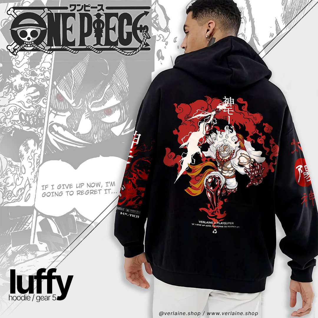 Sudadera One Piece Hombre Anime Luffy Red Gear5