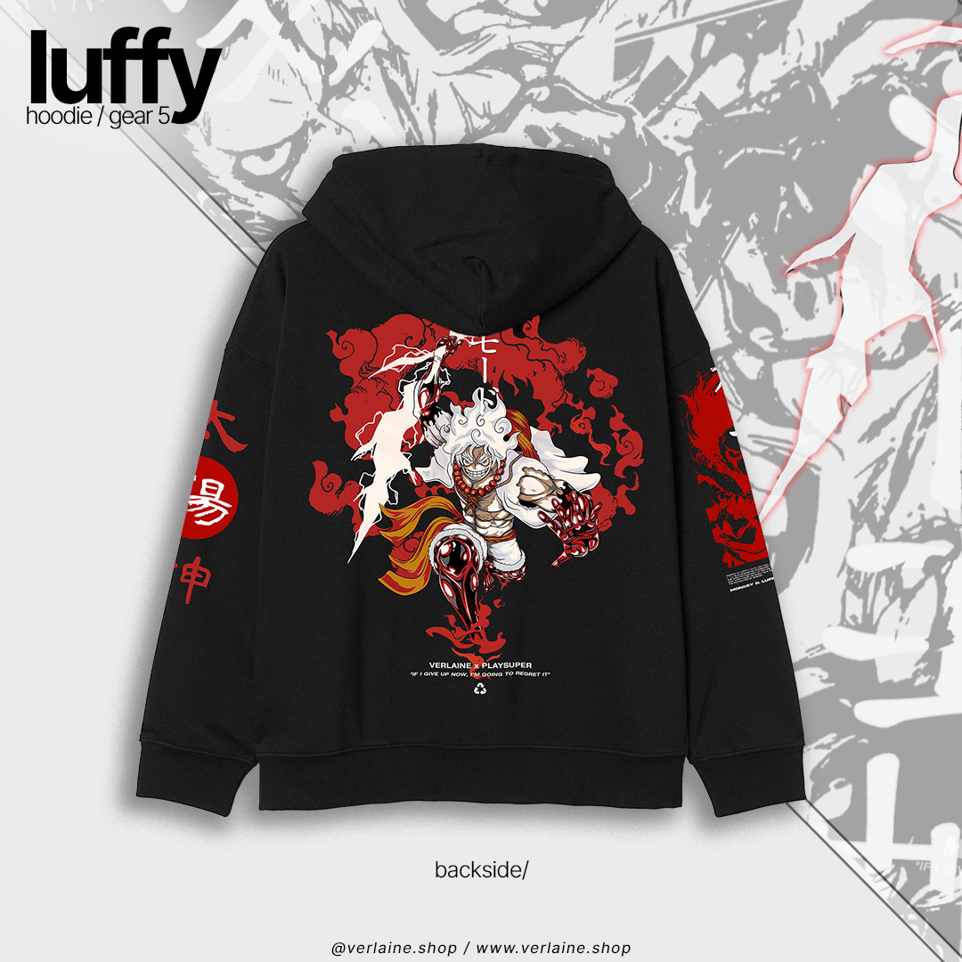 Sudadera One Piece Hombre Anime Luffy Red Gear5